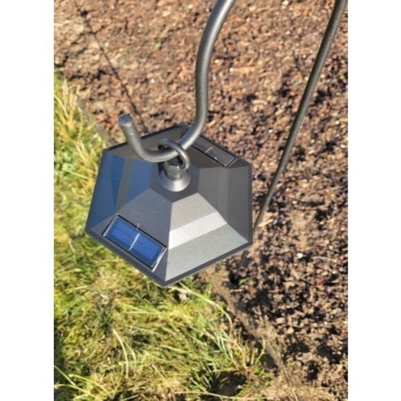 34" Hanging Solar Lights, Decorative Garden Lanterns w/ 2 Shepherd Hooks, 2Pack - Picture 2 of 4